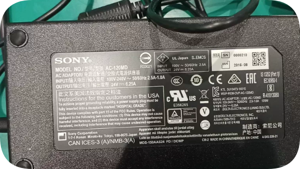 *Brand NEW* Compatible Sony 24V 6.25A Power Adapter AC-120MD with 3-hole XLR Connector 2
